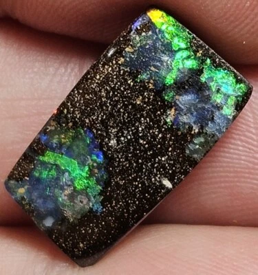 Polished Boulder Opal From Winton Green Blue Matrix Specimen 5.35 Ct Lapidary - Image 1 of 4