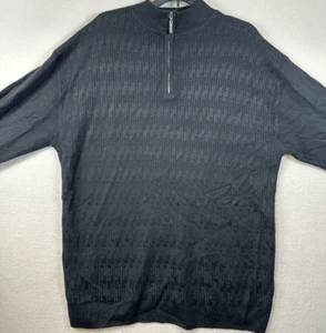 Steve Harvey Mens Size Medium Black Quarter Zip Sweater Celebrity Edition - Picture 1 of 8