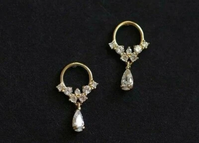 Gold Earrings For Women, Dainty Earrings, Dangle Earrings, Jewelry Women - Image 1 of 4