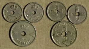 Norway : 3 Coins 25 Ore 1927(2) XF;VF-XF ; 50 Ore 1948/48 XF #384;#386 IR1381 - Picture 1 of 1