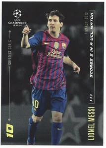 2020 Topps Lionel Messi Champions League Greatest Goals Scores 5 in a UCL Match - Picture 1 of 2