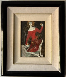 LUCIANO SPAZZALI ITALIAN VINTAGE MODERN WOMAN EXPRESSIONIST OIL PAINTING CUBISM - Picture 1 of 19