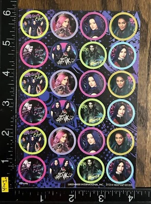 DESCENDANTS 3 BY DISNEY, ONE SHEET WHIT 24 BEAUTIFUL STICKERS #DESCENDANTS77 - Image 1 of 2