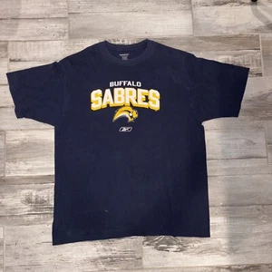 Buffalo Sabres Rebook Blue tee Shirt size large men’s - Picture 1 of 5