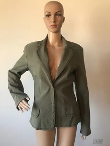 Giacca blazer tuta donna Lucy Pereda verde nylon e rayon taglia 10 M/L - Foto 1 di 11
