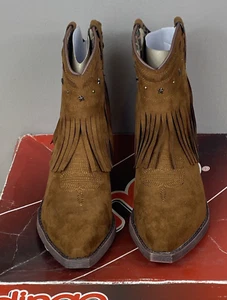 NEW Dingo Lady 7 Rust Fringe With Star Studded Western Boots Size 9M D17448 - Picture 1 of 13