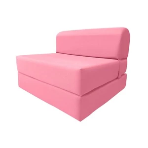 Pink Sleeper Chair Folding Beds, Sleepover Convertible Mattress 6 x 36 x 70 - Picture 1 of 6