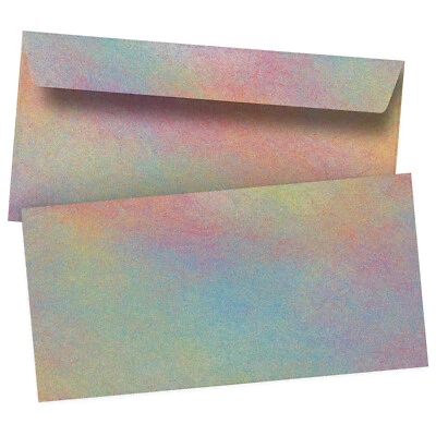 50 Vintage Regenbogen Briefumschläge DIN Lang modern bunt selbstklebend  - Bild 1 von 4