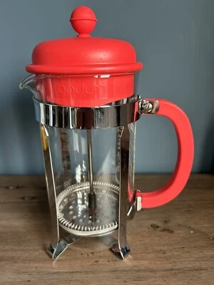 Bodum Chambord Red Lid & Handle Cafetiere 8 Cups 1L VGC Retro - Image 1 of 4