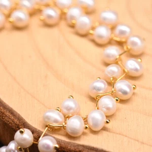 Natural Freshwater Pearl Bracelets Party Bracelet Chain Jewelry for Women Party - Picture 1 of 28