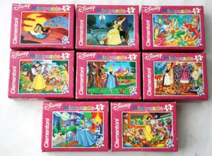 8X DISNEY PRINCESS MINI PUZZLE 54 PCS ALADDIN BEAUTY BEAST SNOW WHITE MERMAID ! - Picture 1 of 7
