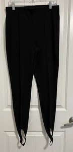 H&M Conscious Line Crease-front Stirrup Leggings Women's LARGE Black Career - Picture 1 of 5