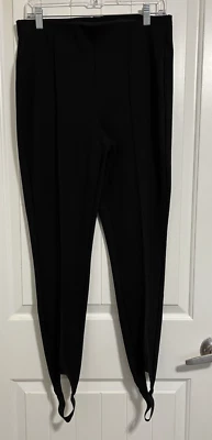 H&M Women's LARGE Conscious Line Crease-front Stirrup Leggings Black Career - Image 1 of 4