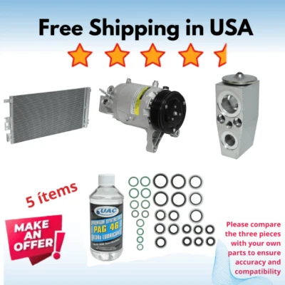 Compresor, condensador y válvula aire acondicionado apto para Chevrolet Malibu 2006, Pontiac 2006 Foto 1 de 4