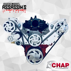 Chevy LS LS1 LS2 LS3 LS6 Serpentine Pulley Kit ALT AC Corvette Style Balancer - Imagen 1 de 4