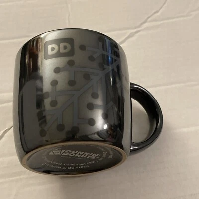 Taza Dunkin Donuts de gran tamaño gris invierno brillo pino vacaciones de Navidad 2014 J7 Foto 1 de 2