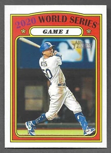 2021 Topps Heritage ERROR Wrong Back Mookie Betts WS Cody Bellinger - Picture 1 of 3