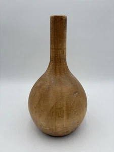 Vintage Light Wood Carved/Turned MCM Bud Vase 10” Tall Unmarked - Picture 1 of 3