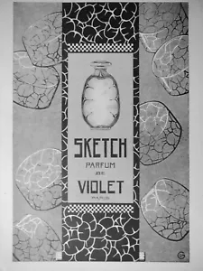 PUBLICITÉ DE PRESSE 1924 SKETCH LES PARFUMS DE VIOLET PARIS - Imagen 1 de 1