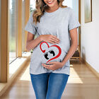 Maternity Women Short Sleeve T-Shirt Summer Tops Pregnancy Blouse Printed Tee Us