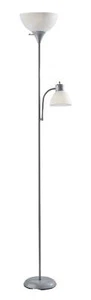 72'' Silver Floor Lamp Combo - Includes Reading Lamp, Modern Design - Picture 1 of 7
