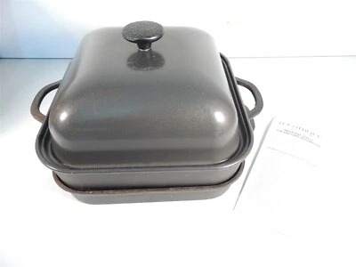 Technique Cast-Iron 11" BBQ Grill Pan Smoker Tray Griddle with Lid - Image 1 of 4