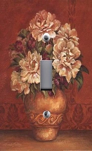 Light Switch Plate Outlet Covers TUSCAN DECOR ~ VASE OF PEONIES - Picture 1 of 26