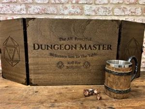 Wooden Folding Dungeon Master Screen - Dungeons & Dragons RPG DM Screen, D&D DND - Picture 1 of 12