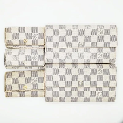 NO TARIFF Louis Vuitton Long Wallet Key Case 5 set White Damier Azur 4605770 - Image 1 of 4