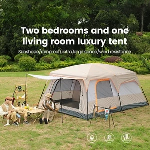 Outdoor Camping Family Tent 3-12 Person Double Layers Oversize 2 Rooms Thickened - Picture 1 of 32