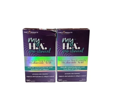 Pack de 2 productos de pureza My H.A. Ácido hialurónico Pro Clinical 90 cápsulas ea EXP 11/25 Foto 1 de 2