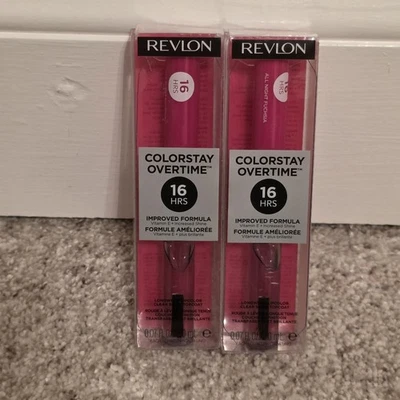 2 件装 Revlon Colorstay 加班 16 小时唇彩 470 全夜紫红色  — 第 1/4 张图片