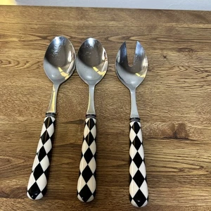 Juego de servir de tres piezas de acero inoxidable asas Lucite nuevo - Imagen 1 de 5