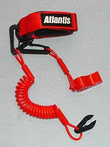 Atlantis Pro Floating Lanyard with Whistle - Black Watercraft PWC A2109PFW - Image 1 of 4