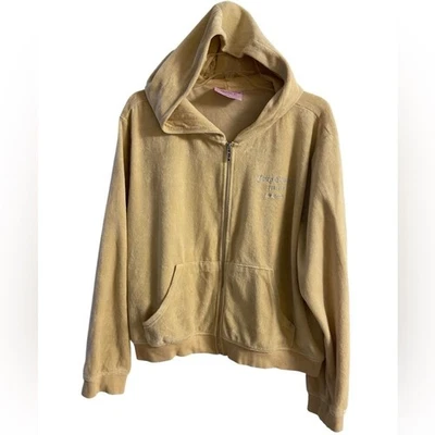 Juicy couture & forever 21 cream velour hoodie zip up vintage y2k 3X - Image 1 of 4
