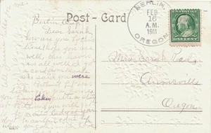 1911 Berlin, Oregon Cancel on a Floral Postcard -- DPO ~ - Picture 1 of 1