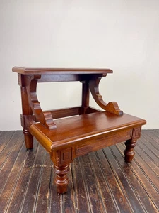 Vintage 2004 Bombay Company Wooden Library Step Stool 17"x16"x16" Malaysia - Picture 1 of 7