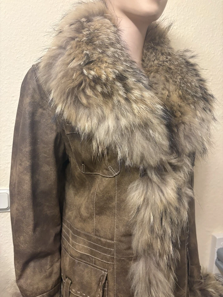 Traumhaft Biba Jacke Lederjacke  Braun wieNeu Gr.40 Echtleder Pelz - Bild 1 von 4