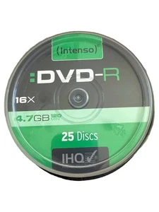 Intenso DVD-R Rohlinge 4.7GB 16x 25er Spindel Transparent Freizeit - Bild 1 von 2