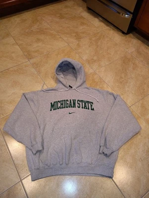 Moletom com capuz vintage Team Nike Center Swoosh Michigan State bordado tamanho GG - Imagem 1 de 4