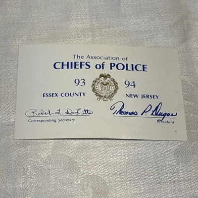 1993-94 Essex County NJ Chiefs Of Police PBA Card - Image 1 of 2