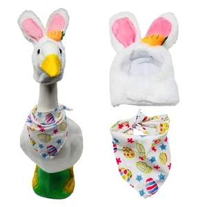 Goose Outfits,Easter Porch Goose Clothes with Cute Bunny Ear Hat and Colorful Sc - Picture 1 of 5