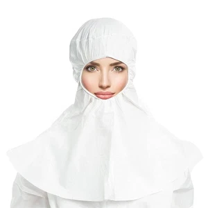 100 pcs White Non-Sterile Disposable Microporous Polypropylene Hoods 60 gsm - Picture 1 of 7