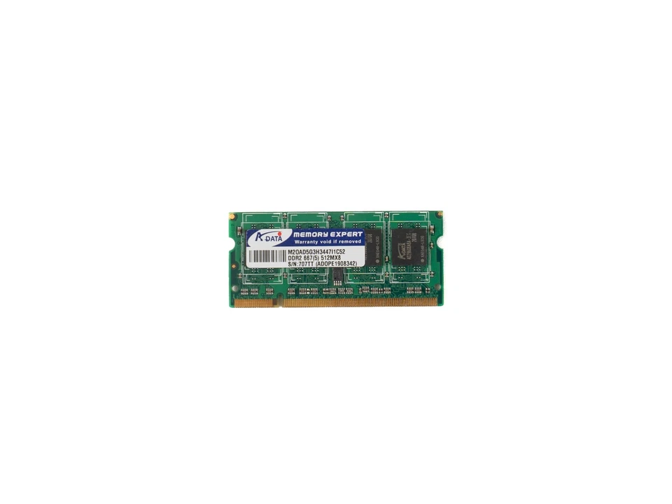 ✅Memoria RAM DDR2 512MB DDR2 667MHz PC2-5300 SO-DIMM ADATA per Notebook e Laptop - Immagine 1 di 2