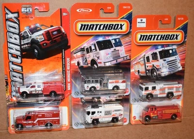 MATCHBOX PIERCE ARROW XT , FREIGHLINER, SCANNIA P 360 & FORD F-350 LOT OF 6 NEW - Image 1 of 4