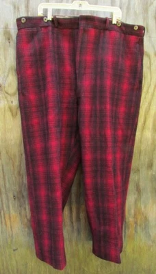 Vintage Woolrich 1940 -50's Black Red Plaid Hunting Pants 42 Great Condition - Image 1 of 4