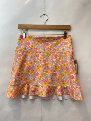 Albion Fit Women's Darling Pink High Waisted Swim Skirt Size Large Floral New - Image 1 of 4