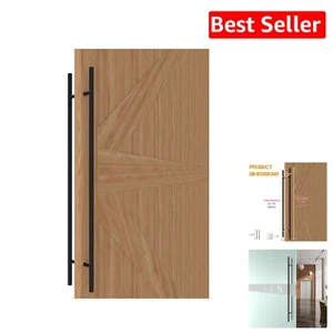 48-Inch Double Sided Stainless Steel Door Pull Handle in Elegant Black Finish - Picture 1 of 9