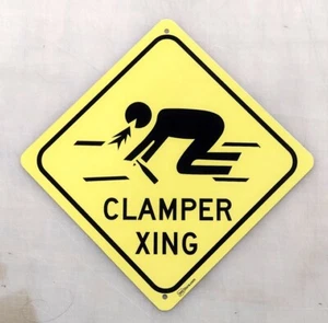 ECV Clamper Cruce Xing Símbolo Humoroso Divertido Señal de Ruta de Carretera - Imagen 1 de 1