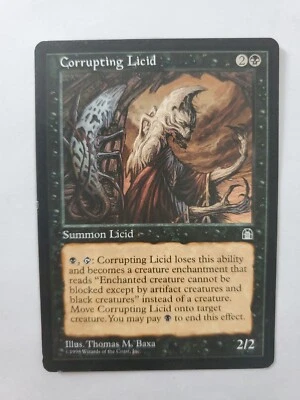 MTG Magic The Gathering Card Corrupting Licid Summon Licid Black Stronghold 1998 - Image 1 of 2
